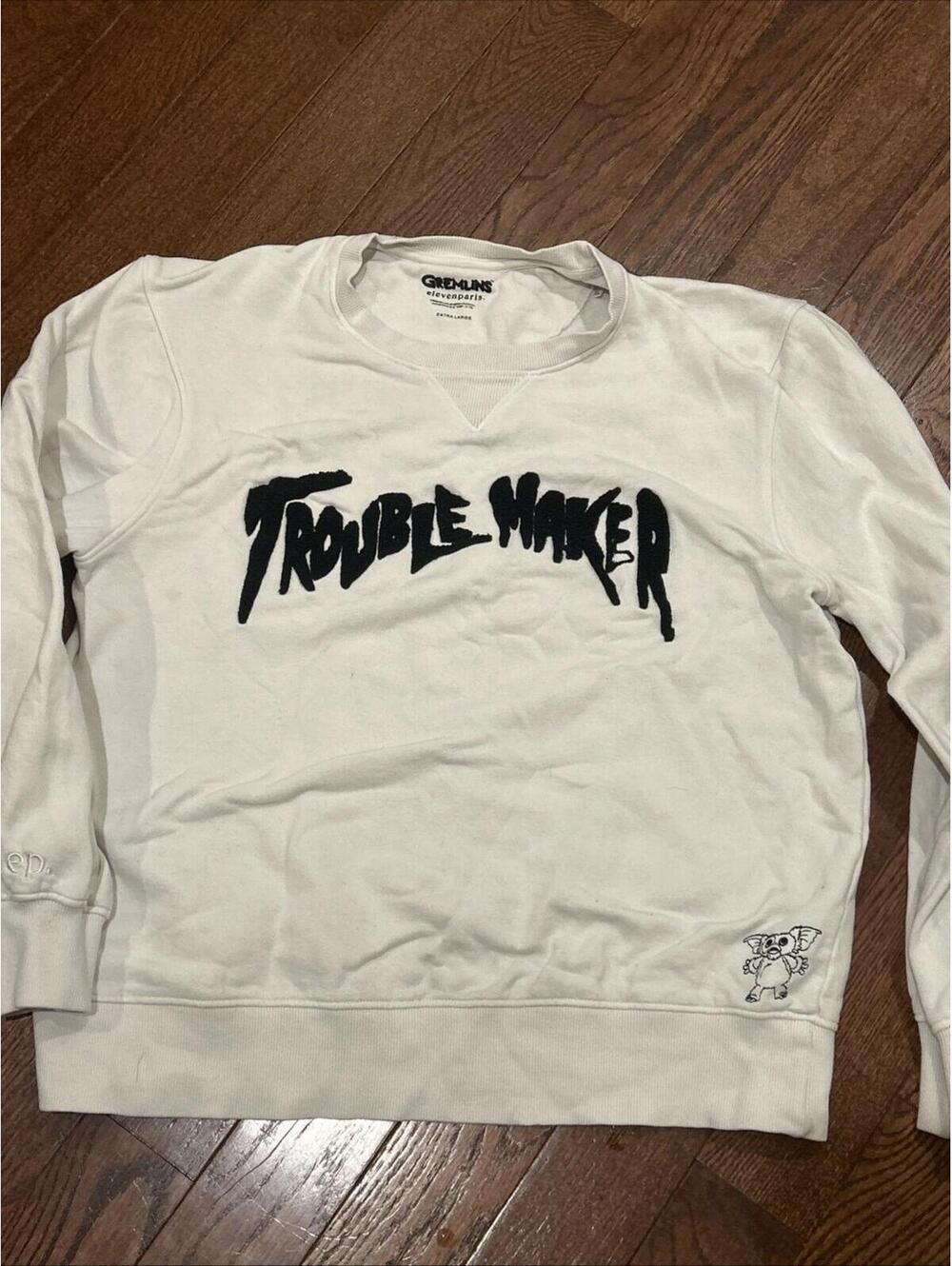 Gremlins Trouble Maker XLarge Sweatshirt Cream White